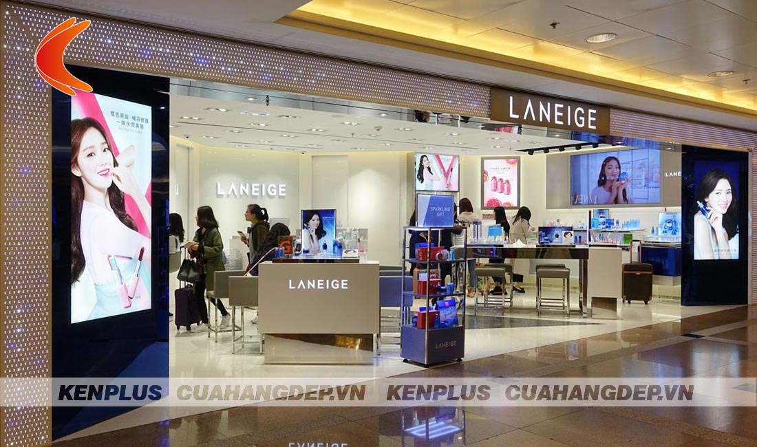 Mẫu thiết kế cửa hàng mỹ phẩm cao cấp Laneige